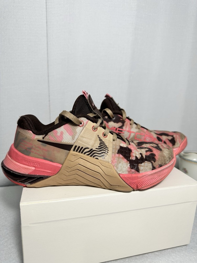 Nike Metcon Camouflage Pink Beige Brown Kids Athletic Shoes US 5