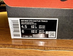 Nike Air Max 270 Cactus Trails (Travis Scott) GS 9.5 CT2864-200 4.5y