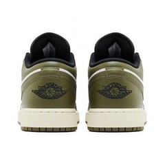 Air Jordan 1 Low Black Toe Medium Olive Grade School Sneakers New 553560-092