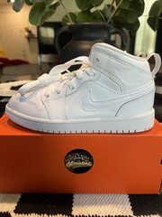 Jordan Air Jordan 1 Mid Leather Mid-Top Sneakers White US 12C DQ8423-146