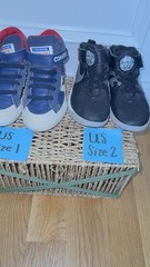 Converse All Star Kids US 1 bundled with Nike Team Hustle Kids US 2 HT sneakers