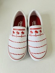 In-N-Out Burger Slip-On Shoes Kids Size 5 White Red Palm Tree Canvas Sneakers