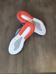 Nike Air Max 270 Wolf Grey Bright Crimson White 943345-039 GS Size 6.5Y