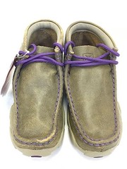 Youth Twisted X Driving Mocs w/Purple Stitching & Laces Style YDM0012