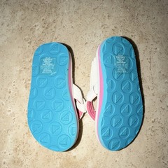 Roxy Unisex Kids Striped Flip Flops White/Blue/Multicolor Slip-On US 6