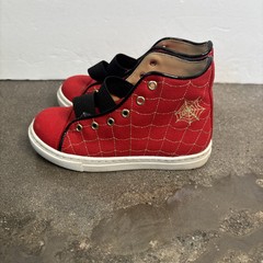 Charlotte Olympia „INCY WEB HIGH-TOPS“ Red Canvas Leather Shoes Kids Sz 27