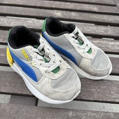 Puma Graviton Tech Toddler Gray Green Blue Yellow 381989-33 Size 6C