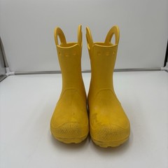 Crocs Kids Youth Handle It Rain Boots Yellow Waterproof Pull On Rubber Size J 1