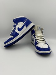 Nike Air Jordan 1 Mid GS White Game Royal BQ6472-104 Youth Size 8Y EU 39