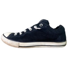 Converse All Star Black and White Sneaker Size 6Y Leather Upper Textile Lining