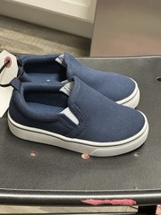 Wonder Nation Kids Navy Slip-On Canvas Sneakers Size 8 Casual Comfort Minimalist