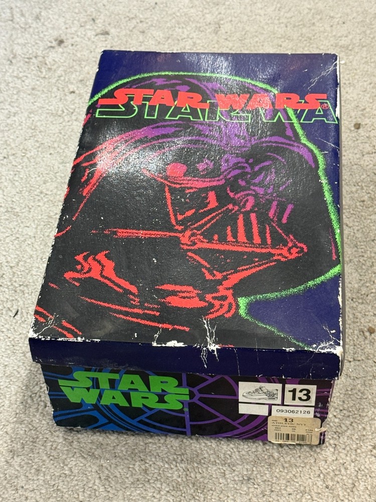 Vintage Star Wars DARTH VADER Kids Shoes Size 13 90s DEADSTOCK NEW MIB TAGS RARE