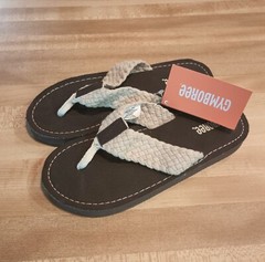 Gymboree sandals – Size 13-1 – New – Braided Textile – Flip Flops – Tan Brown