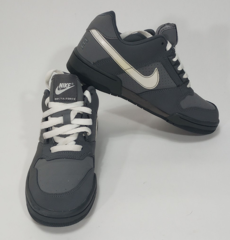 Nike Delta Force Gray Leather Athletic Sneakers Trainers Shoes Youth Size 6.5Y