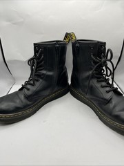 Dr. Martens Zavala Y Black Leather Side Zip Boots Youth US 6 EU 38