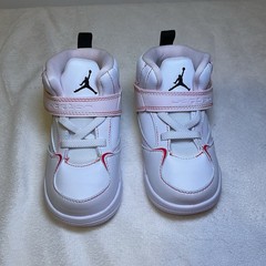 TD Nike Jordan Flight 45 High Kids White Pink Toddler CI5763-176 NEW Size 7c