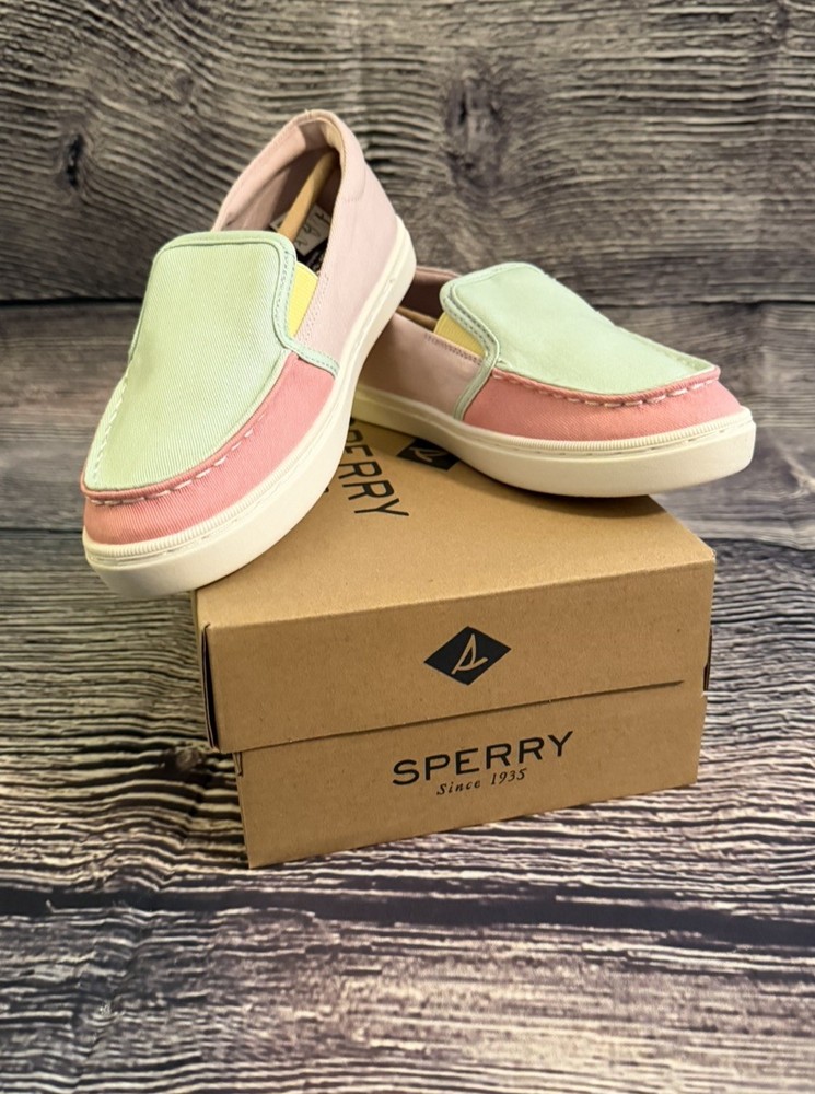NIB SPERRY Top Sider Salty Washable/Multi Pastel Girl Size 12M