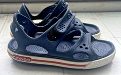 Crocs Crocband Unisex Kids Clogs US 8 Blue/White/Red Stripe Slip-On