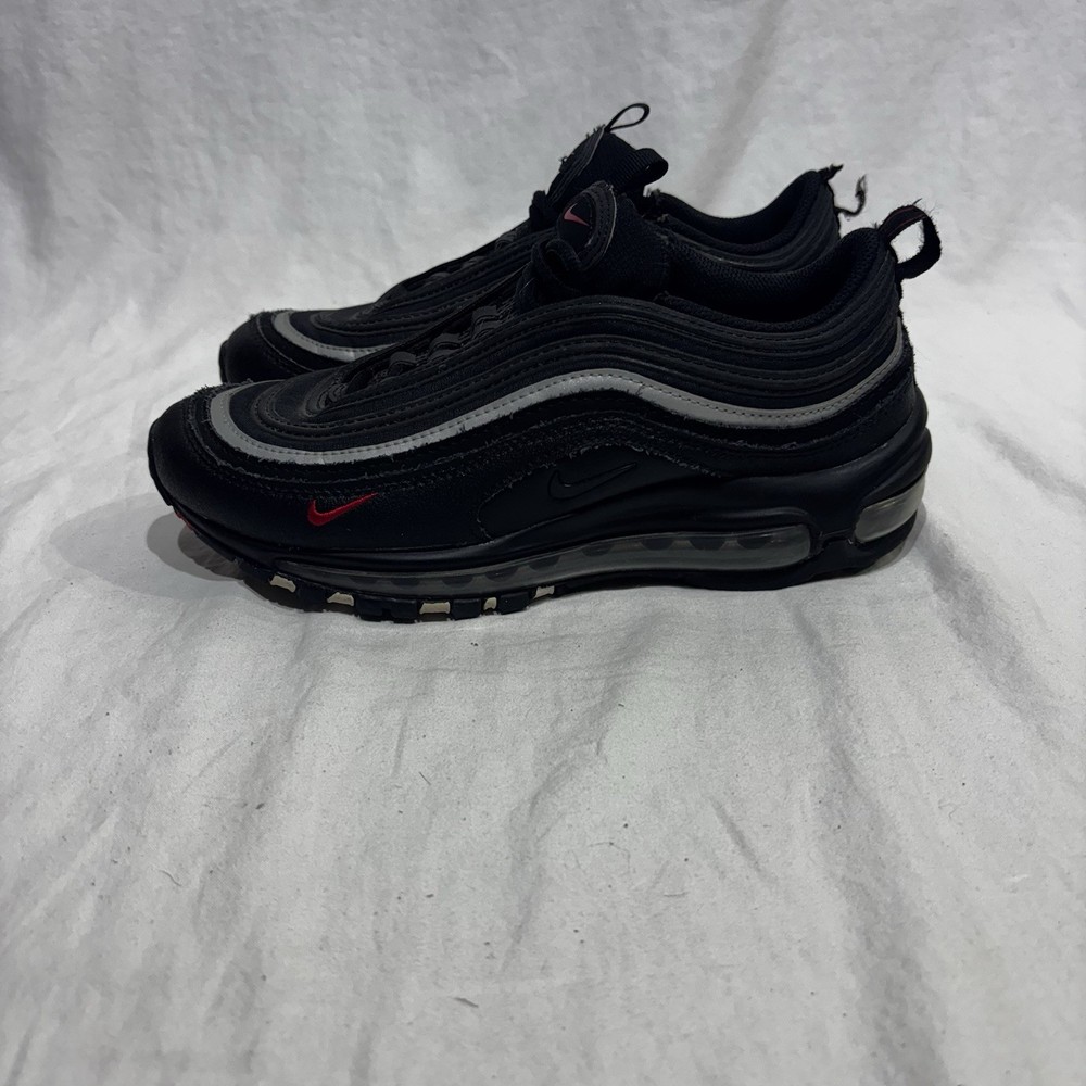 Nike Air Max 97 Size 6.5Y Black Red All Over Print Sneaker Shoes