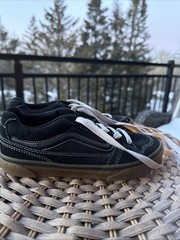 Vans Old Skool Canvas Low Skate Black 500714 Sneaker Youth US Size 4