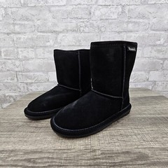 Bearpaw Winter Boots Youth Size 1 Black Emma Suede Wool Blend