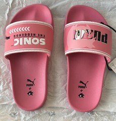 Puma SEGA Leadcat FTR Sonic Kids US Size 13C Slide Slip On Bubblegum-Puma White