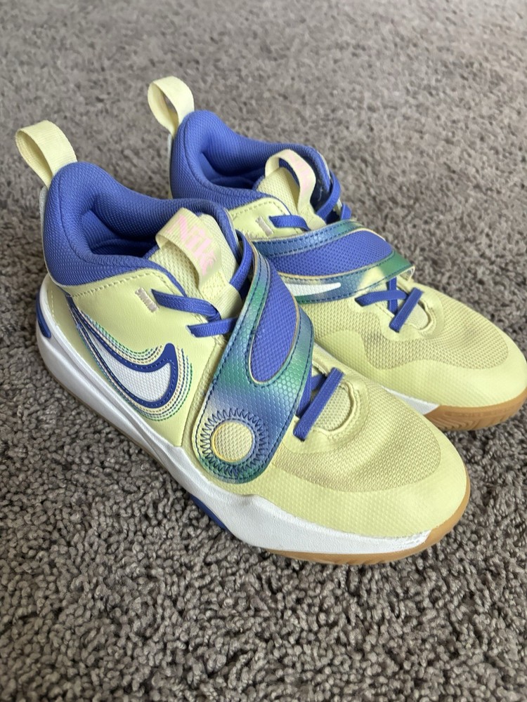 Nike Team Hustle D11 SE Luminous Green Ultramarine Big Kids Youth Sz 4.5Y
