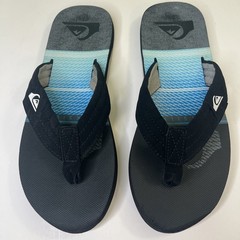 Men’s Quiksilver Size 10 Sandals Black Blue Molokai Layback Flip-Flop, Beach