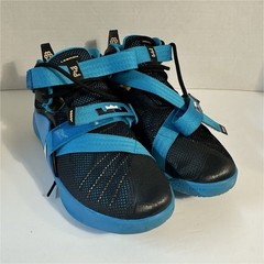 Nike LeBron Soldier IX High Top Basketball Sneakers 5.5Y Blue Black Kids Mesh