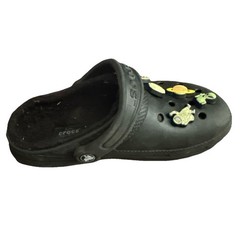 Crocs Classic Lined Clogs Black Fuzzy Warm Shoes Women’s Size 5 With Charms