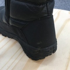 Magellan Outdoors Winter Snow Boots Youth 3 Black Faux Leather Zip NO INSOLES
