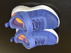 Skechers Unisex Kids Blue Mesh Athletic Sneakers Hook & Loop Logo Accent