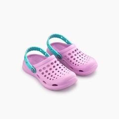 Joybees Kids Active Clog, Durable & Comfortable Sandal, LAVENDER / SKY BLUE (3)