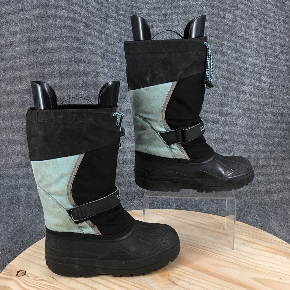 L.L. Bean Boot Children 4 Northwoods Snow Winter Hook-And-Loop Strap Black Blue