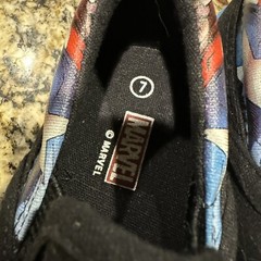 MARVEL Captain America Black/Blue Slip On Casual Shoes Youth Size US 7