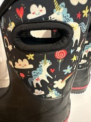 Lone Cone Unicorn Dreams Kids 9T Mud Muck Boots Black Winter 9 EU 27 Rain Farm