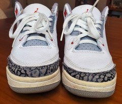 Jordan Kids White/Gray/Red Retro Style Sneakers