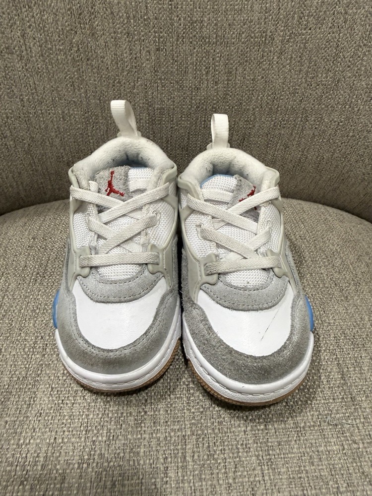 Nike Air Jordan 4 RM White Neutral Grey University Blue FQ7937-104 Toddlers 7C