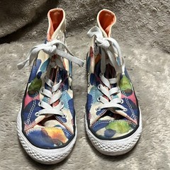Converse Paint Splatter Lace Up High Top Sneakers 656144F Big Kid Junior Size 2