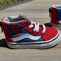 Vans X MARVEL Size 4.0T SPIDER-MAN SK8-HI ZIP RED BLUE Toddler Shoes
