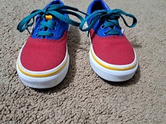 Vans Off The Wall Lace Up Multicolor Skateboard Shoes 721356 Kids Size US 12.0