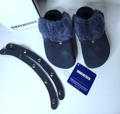 Birkenstock Kaprun Cuff Shearling Slipper Clog Kids EU 26 N/ US K 8.0 Navy