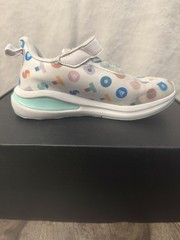 adidas White Multicolor Geometric Sneaker Hook & Loop Unisex Kids US 13K