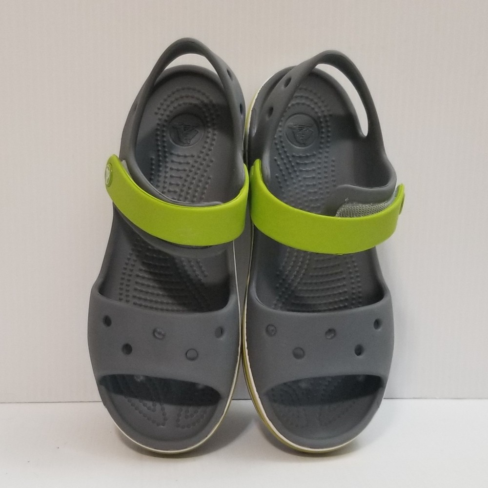 Crocs Kids Bayaband Sandals Grey Green Children Youth Size J 2 205400