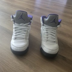 Jordan 5 Retro Dark Concord Grape Purple Youth Sz 5Y Women 6.5