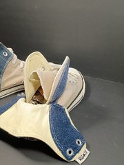 Converse Blue Grey Peel Back High Top Sneakers Shoe Juniors 6 Hip Hop Womens 7.5
