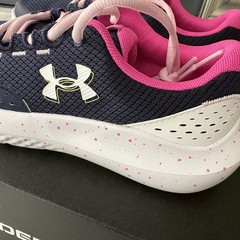 Under Armour Surge 4 Big Kids‘ Running Shoes Pink Navy Girl Youth 6 Lace Up