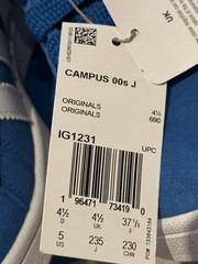 Adidas Campus 00s GS Blue White IG1231 J Bird Sz 5 Kids Youth Sneaker Casual