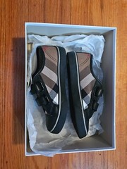 BURBERRY Markham Check Grip-Strap Sneaker N7022 Kids Size 31