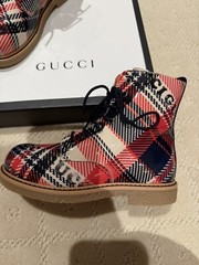 New Auth Gucci Kids Soleil Rubber Sole Boots Blue Red White Eur 30/ US 12.5